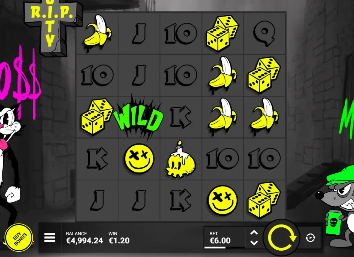 RIP City slot demo game screen
